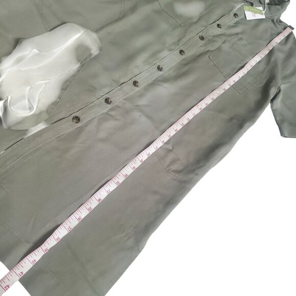 Marine Layer Renata dress Olive green sz medium button closure short sleeve new - Picture 5 of 16